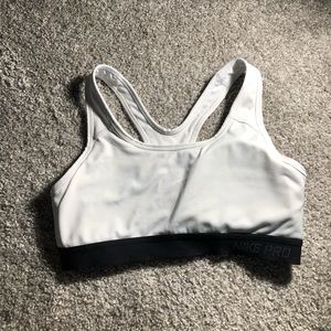 Black and white Nike sports bra
